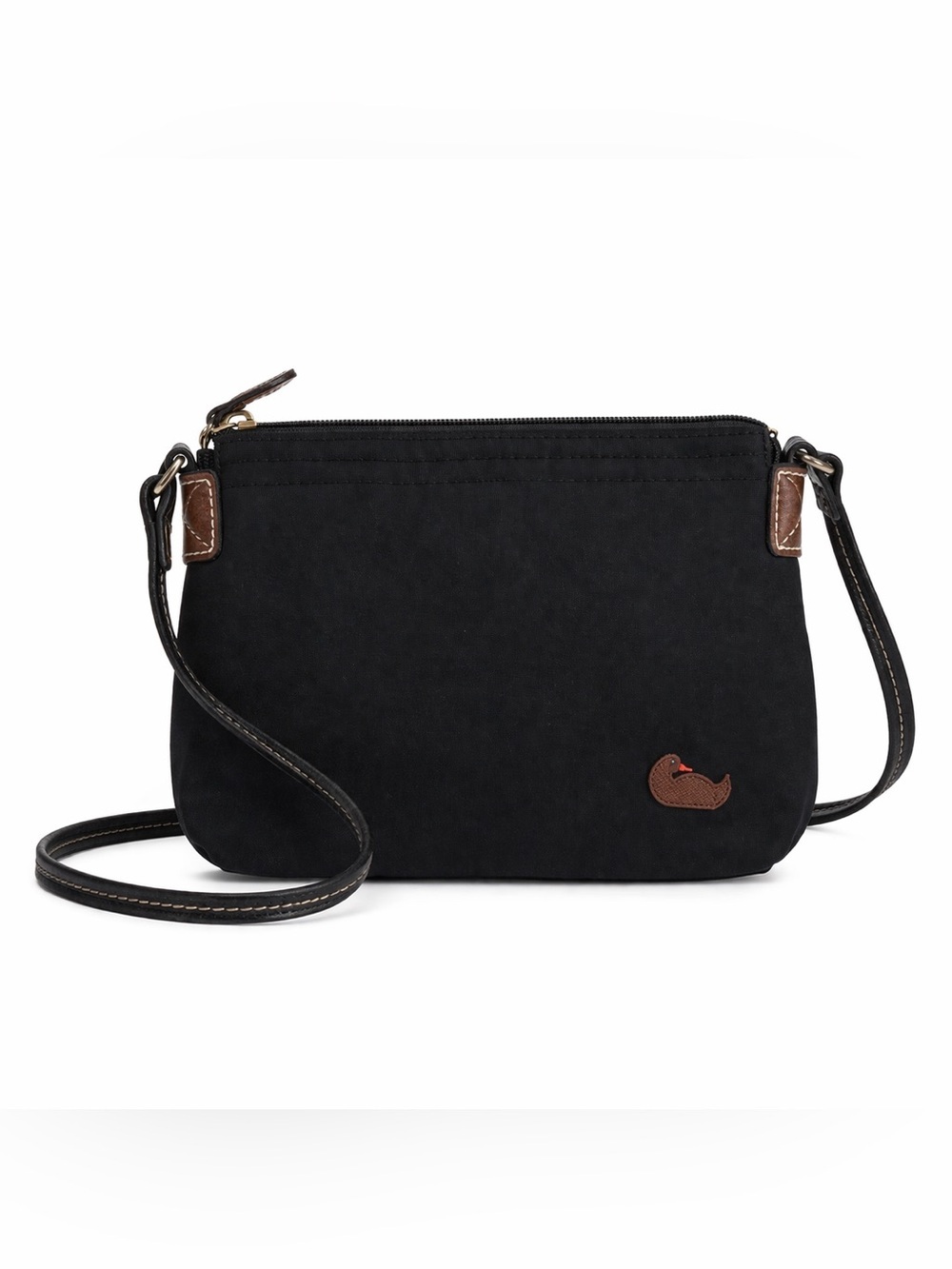 Dooney & Bourke Vintage Black Crossbody - Leather Trim with Iconic Duck Logo